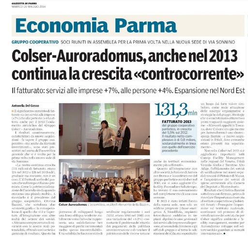 Articolo Gazzetta Assemblea 2013