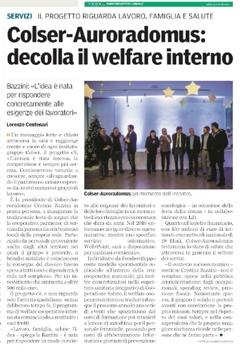 Colser Auroradomus - decolla il Welfare Cooperativo