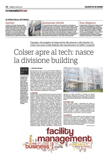 Nasce la nuova divisione building Colser Tech